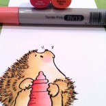 a tutorial on coloring Penny Black hedgehogs