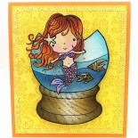 Mimi the mermaid in a fish bowl