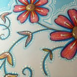 Coloring a shadow stamp & creating a dotted background